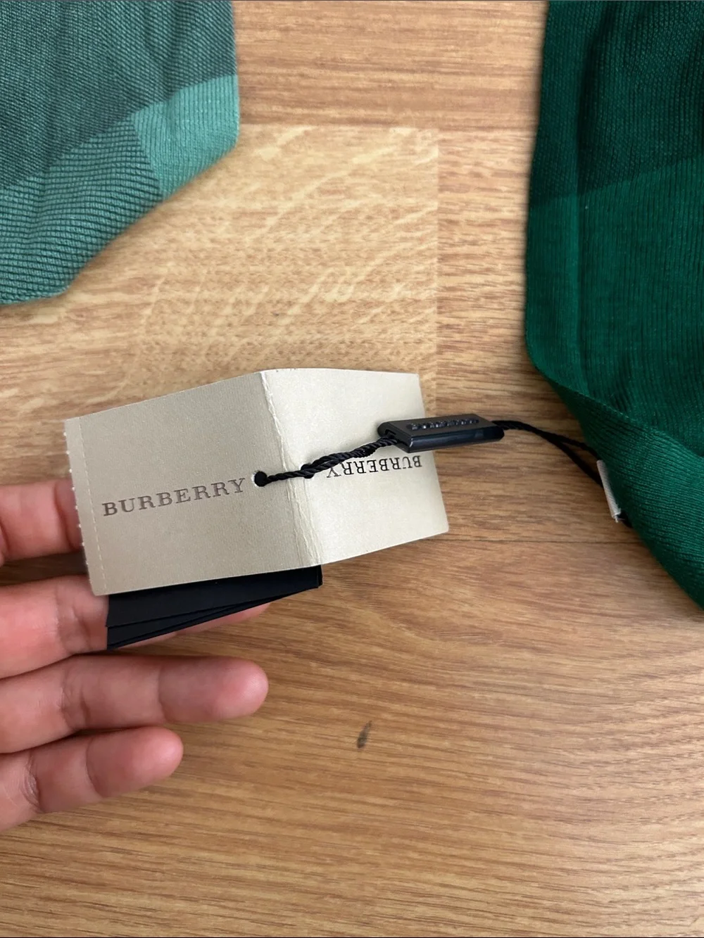 Burberry Green Ombre Plaid Scarf New with imperfections
